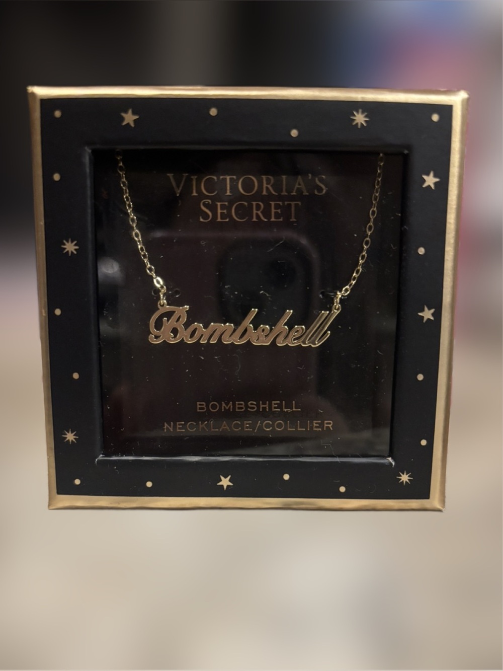 VICTORIAS SECRET BOMBSHELL NAMEPLATE NECKLACE